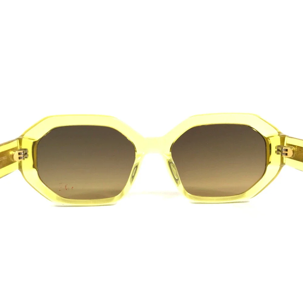 Gigi Studios Sunglasses CITRUS 6944/7 Yellow Geometric Frames with Brown Lenses